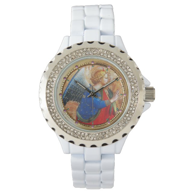 RELOJ DE PULSERA ANGEL EN ORO ROJO Y AZUL (Anverso)