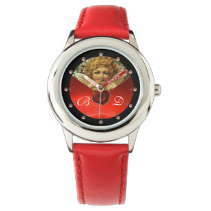RELOJ DE PULSERA ANGEL HEART WAX SEAL RED RUBY GEMSTONE MONOGRAM