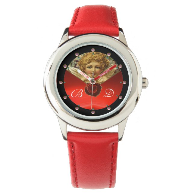 RELOJ DE PULSERA ANGEL HEART WAX SEAL RED RUBY GEMSTONE MONOGRAM (Anverso)