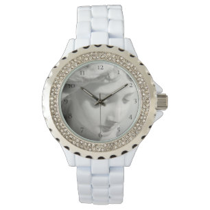 Reloj De Pulsera Ángel hermoso de mármol blanco de las mujeres de
