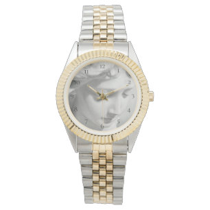 Reloj De Pulsera Ángel hermoso de mármol unisex de dos tonos del