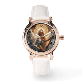 Reloj De Pulsera Angel Holding Harp Woman's Watch