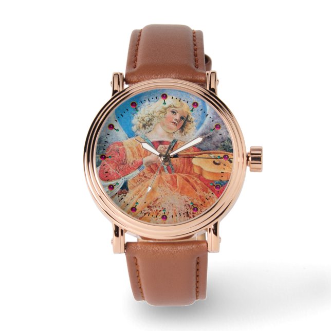 RELOJ DE PULSERA ÁNGEL MUSICAL / GEMAS AMETÍSIMOS ROSADOS (Anverso)