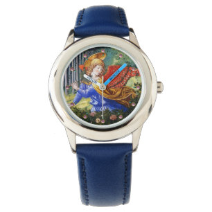 Reloj De Pulsera Ángel reuniendo flores en un paisaje celestial
