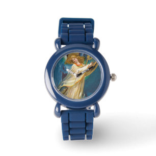 Reloj De Pulsera Ángel tocando música en un arpa