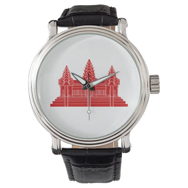 Reloj De Pulsera Angkor Wat Camboyan / Bandera Jemer (Anverso)