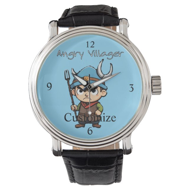Reloj De Pulsera Angry Villager Pitchfork Thunder_Cove (Anverso)