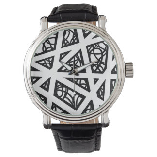 Reloj De Pulsera Ángulos MCM en negro y blanco