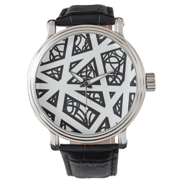 Reloj De Pulsera Ángulos MCM en negro y blanco (Anverso)