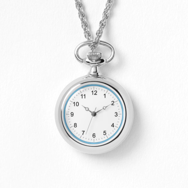 Reloj De Pulsera anillo azul pulsera plateada sobredimensionada (Anverso)