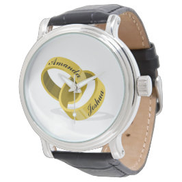 Reloj De Pulsera Anillos de Boda de interbloqueo - Nombres personal
