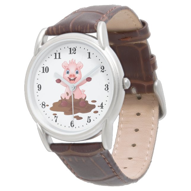 Reloj De Pulsera animal adorador de cerdos lindos (Angular)