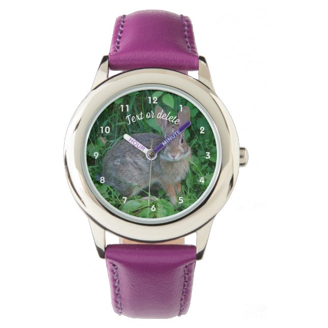 Reloj De Pulsera Animal de conejo marrón salvaje personalizado (Anverso)