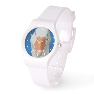 Reloj De Pulsera Animal de granja de ganso blanco lindo personaliza