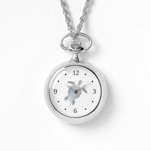 Reloj De Pulsera Animal de plata de la tortuga de mar