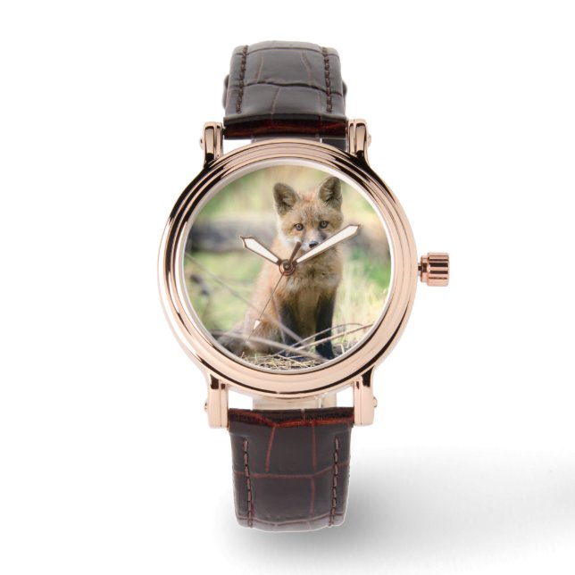 Reloj De Pulsera Animales de bebé más afectados | Baby Fox (Anverso)