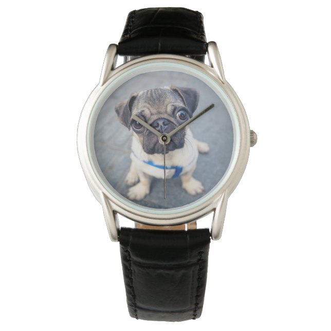 Reloj De Pulsera Animales de bebé más afectados | Baby Pug (Anverso)