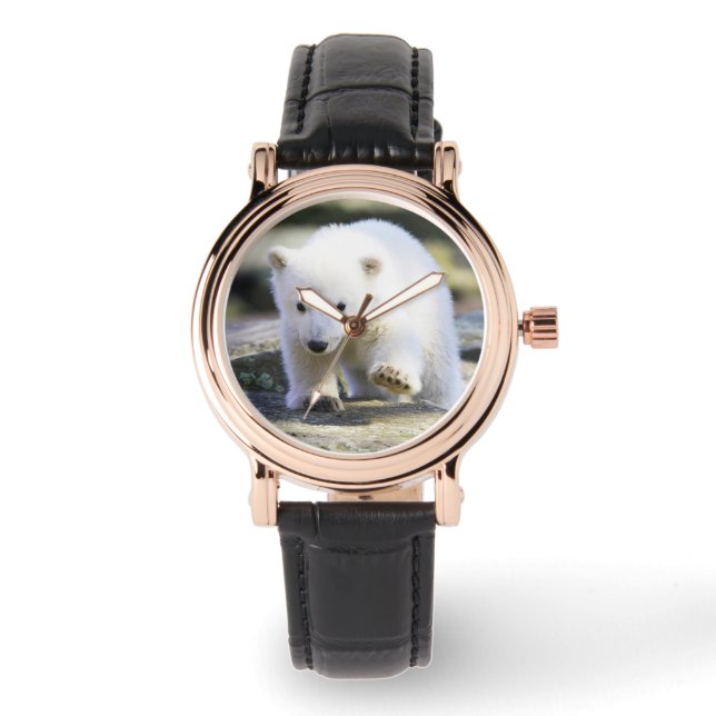 Reloj De Pulsera Animales de bebé más afectados | Bebé Oso Polar (Anverso)