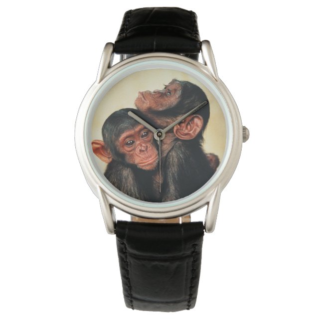 Reloj De Pulsera Animales de bebé más afectados | Chimpanzee Hug (Anverso)