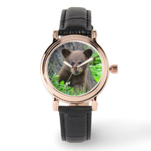 Reloj De Pulsera Animales de bebé más afectados   Cubo de oso marró