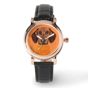 Reloj De Pulsera Animales de bebé más afectados   Dachshund Naranja