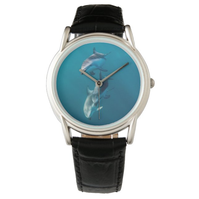 Reloj De Pulsera Animales de bebé más afectados | Dolphin Family (Anverso)
