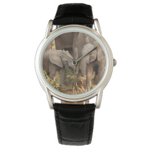 Reloj De Pulsera Animales de bebé más afectados   Dos jóvenes elefa