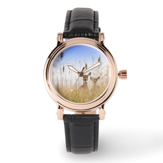 Reloj De Pulsera Animales de bebé más afectados | Dos jóvenes venad (Anverso)