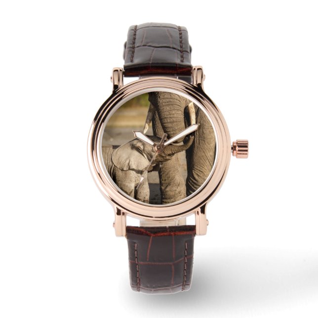 Reloj De Pulsera Animales de bebé más afectados | Elefante bebé y m (Anverso)