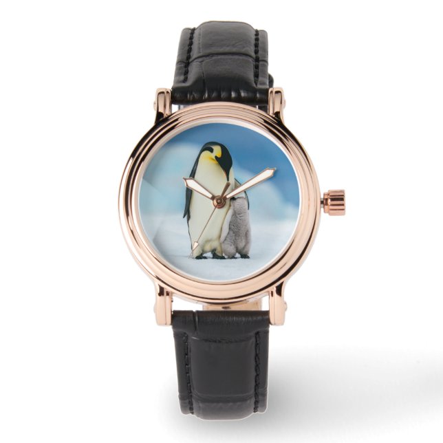 Reloj De Pulsera Animales de bebé más afectados | Emperador Pingüin (Anverso)