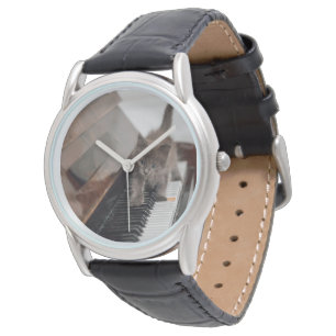 Reloj De Pulsera Animales de bebé más afectados   Gatito en piano