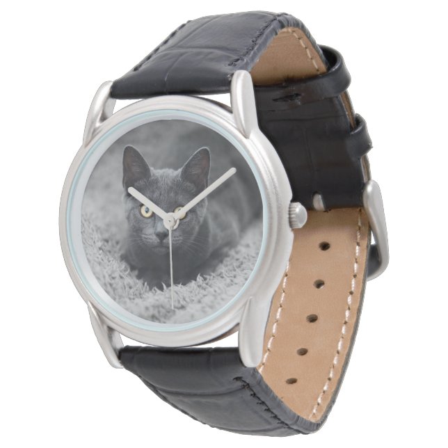 Reloj De Pulsera Animales de bebé más afectados | Gato gris (Angular)