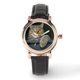 Reloj De Pulsera Animales de bebé más afectados   Gris Tabby Cat Fa