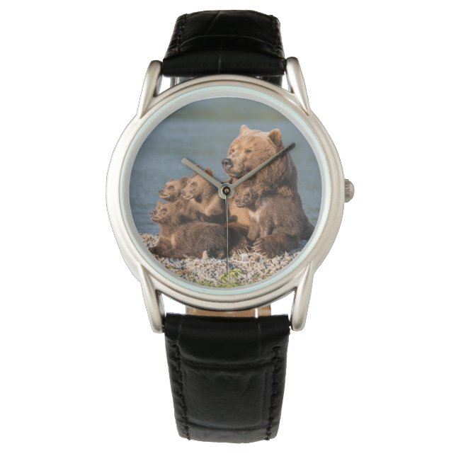 Reloj De Pulsera Animales de bebé más afectados | Madre Oso y Cubos (Anverso)