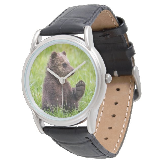 Reloj De Pulsera Animales de bebé más afectados | Ola de Oso Marrón (Angular)
