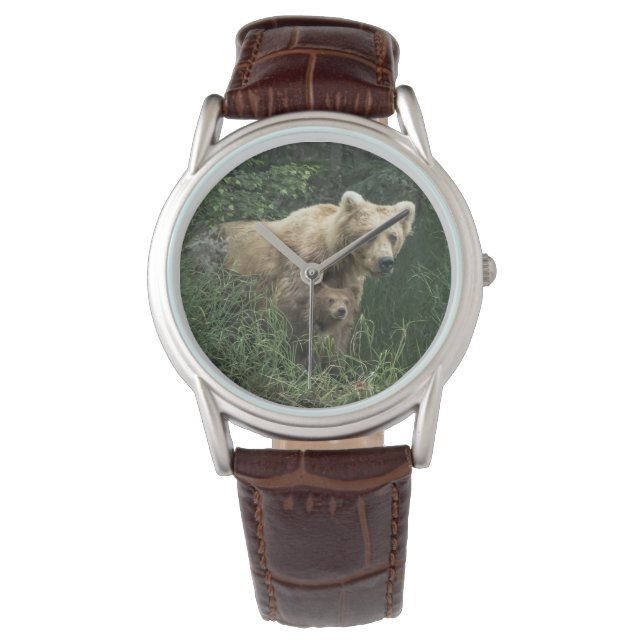 Reloj De Pulsera Animales de bebé más afectados | Oso Mamá Oso Y Su (Anverso)