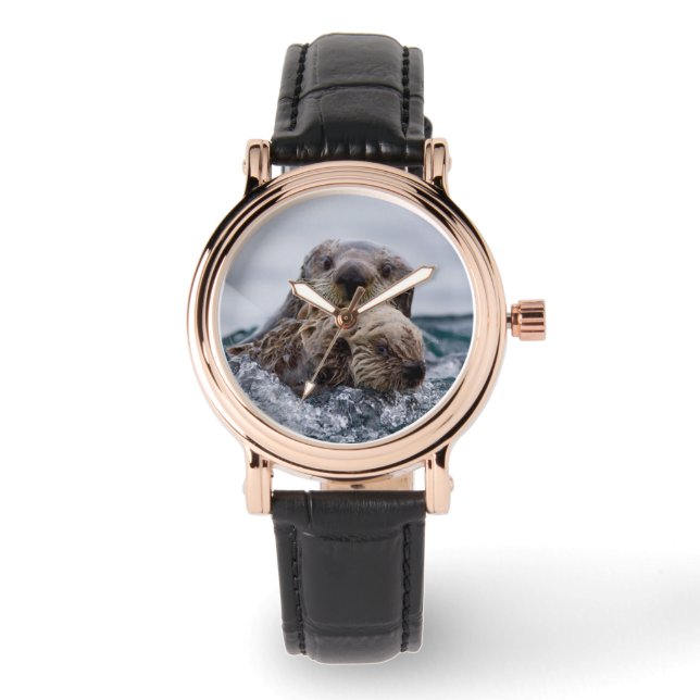Reloj De Pulsera Animales de bebé más afectados | Otter Baby & Moth (Anverso)