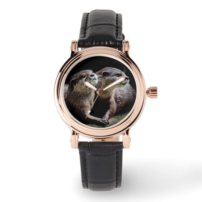 Reloj De Pulsera Animales de bebé más afectados | Otters Manteniend (Anverso)