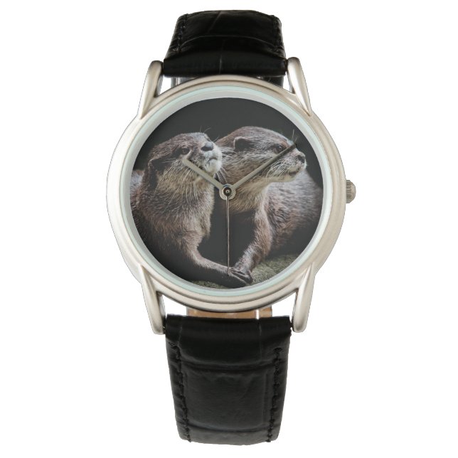 Reloj De Pulsera Animales de bebé más afectados | Otters Manteniend (Anverso)