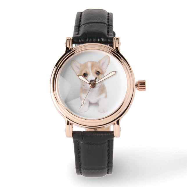 Reloj De Pulsera Animales de bebé más afectados | Pequeño Corgi (Anverso)