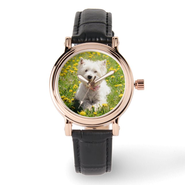 Reloj De Pulsera Animales de bebé más afectados | Perro occidental  (Anverso)