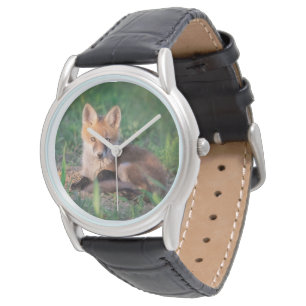 Reloj De Pulsera Animales de bebé más afectados   Red Fox Kit Relax