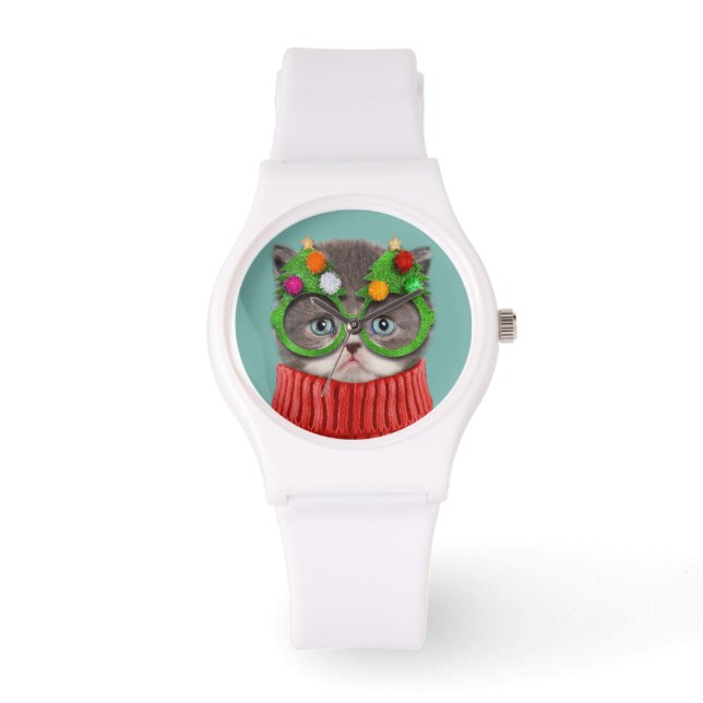 Reloj De Pulsera Animales de bebé más afectados | Suéter de Navidad (Anverso)
