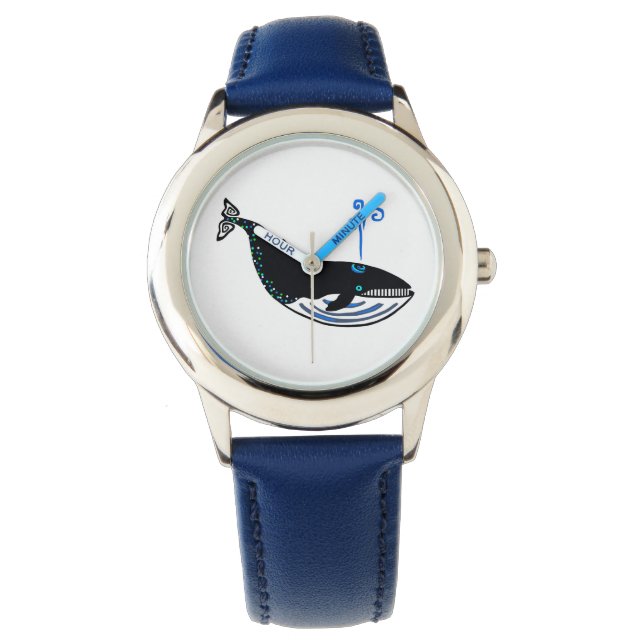 Reloj De Pulsera Animales en peligro de extinción - BALLENA azul -  (Anverso)