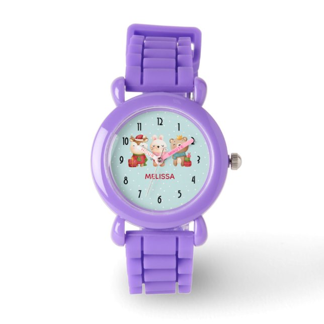 Reloj De Pulsera Animales navidades con atuendos festivos (Anverso)