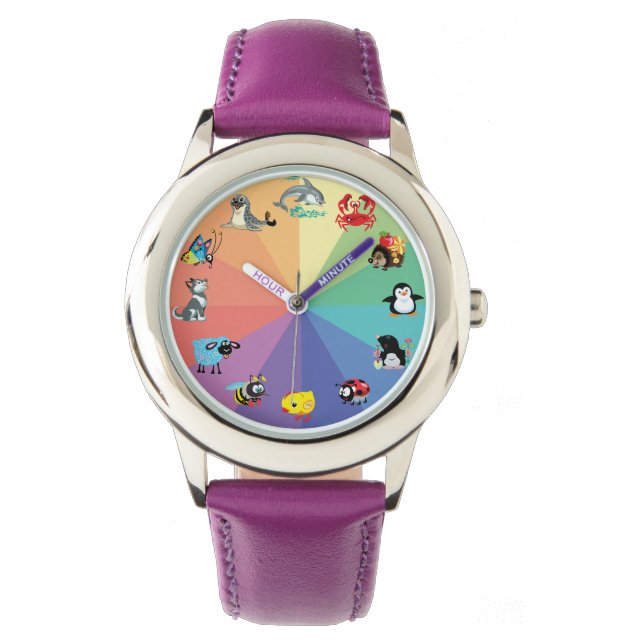 Reloj De Pulsera animales personalizados para niños (Anverso)