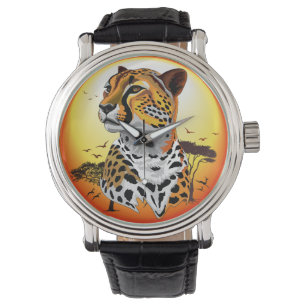 Reloj De Pulsera Animales salvajes de la costa africana Cheetah