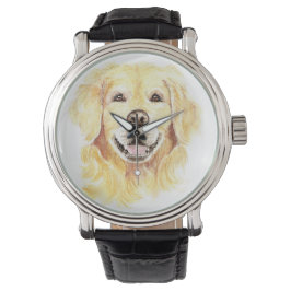 Reloj De Pulsera Animales sonrientes del Mascota de perro de Golden