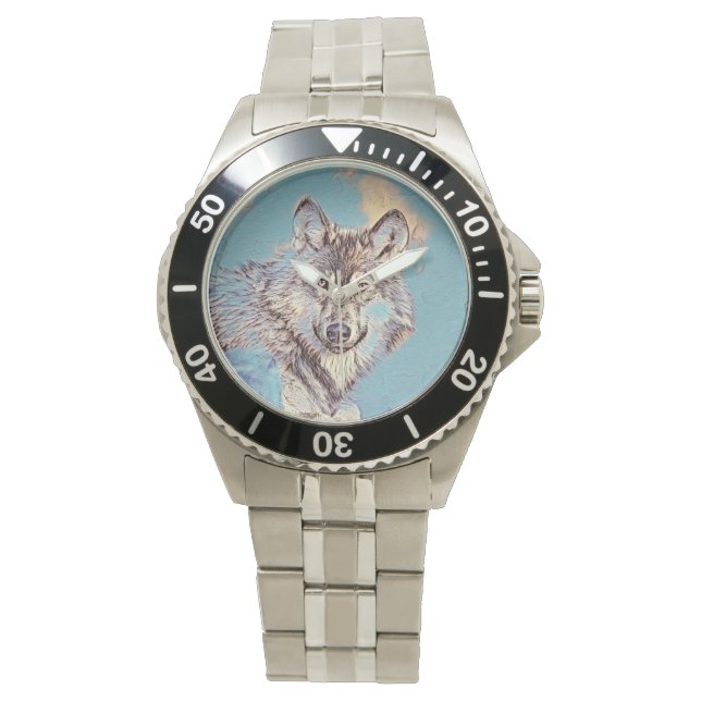 Reloj De Pulsera AnimalMix_Wolf_012 (Anverso)