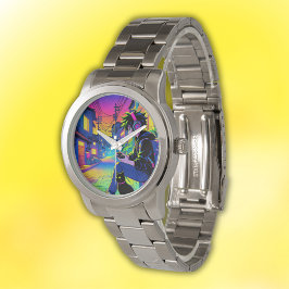 Reloj De Pulsera Anime Gamer con gato negro |